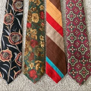 🎉HP🎉 20% off - Lot of 4 Vintage Bold Pattern & Floral Ties